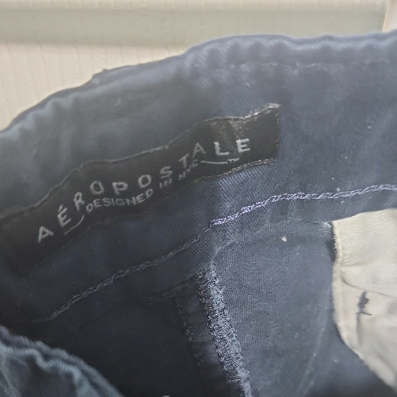 Aeropostle Men's Dark Blue Flat Front Shorts - Picture 2 of 2